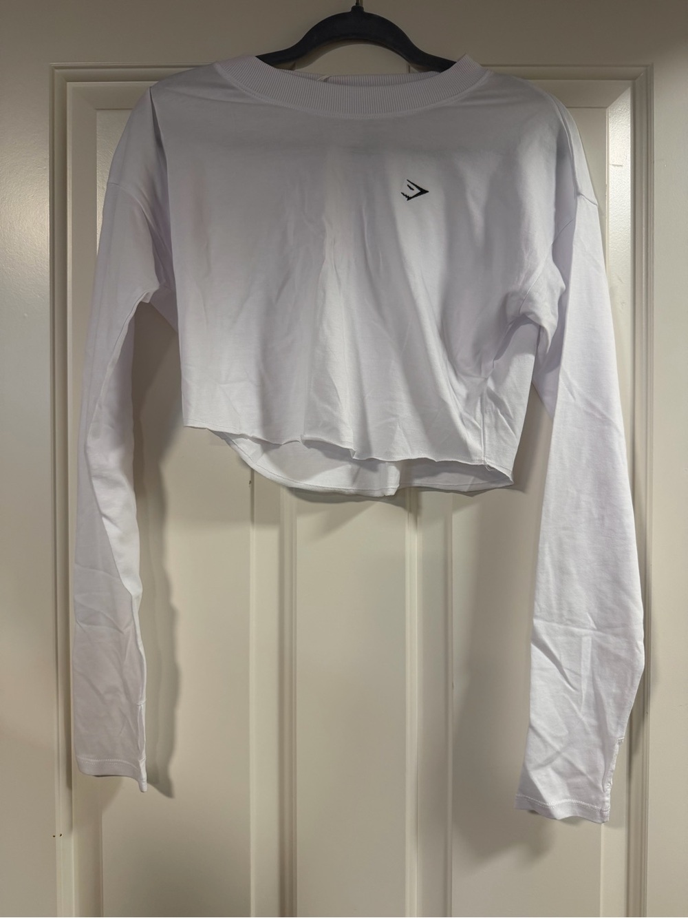 Gymshark White Long Sleeve Crop Top | Size Medium | Lifting Crop | NWT